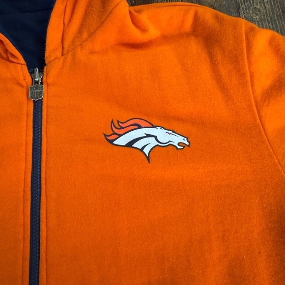 NFL Denver Broncos Navy Blue/Orange Reversible Quilted Jacket - Picture 2 of 9
